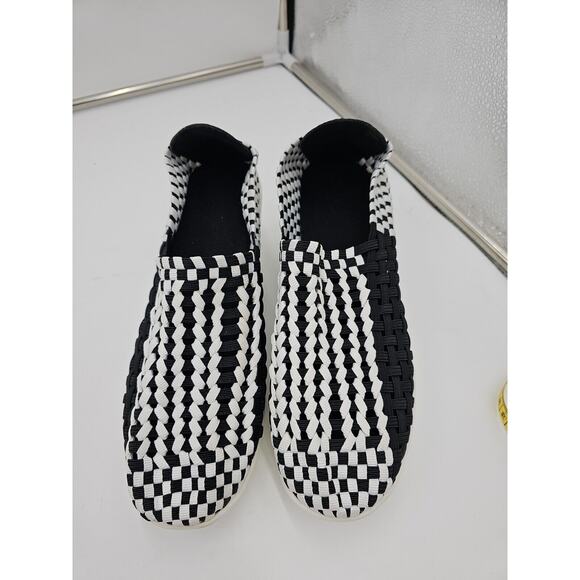 Unbranded Shoes - Womens Platform Wedge Braided Walking Shoe Black And White Basket Weave size 42